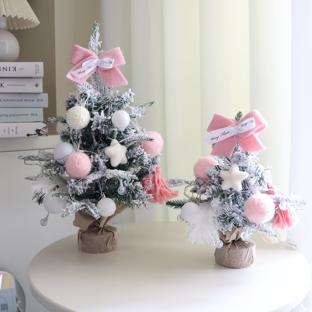 雪白聖誕樹DIY材料包 聖誕節 附聖誕包裝 交換禮物 聖誕禮物聖誕 - 花藝/盆栽/植栽 - 其他材質 白色