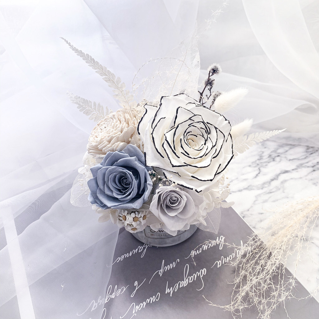 玫瑰仙子盆花  入厝盆花 乾燥花 永生花 升遷盆花 開幕盆花 送禮 - 盆栽/植栽 - 植物．花 紅色