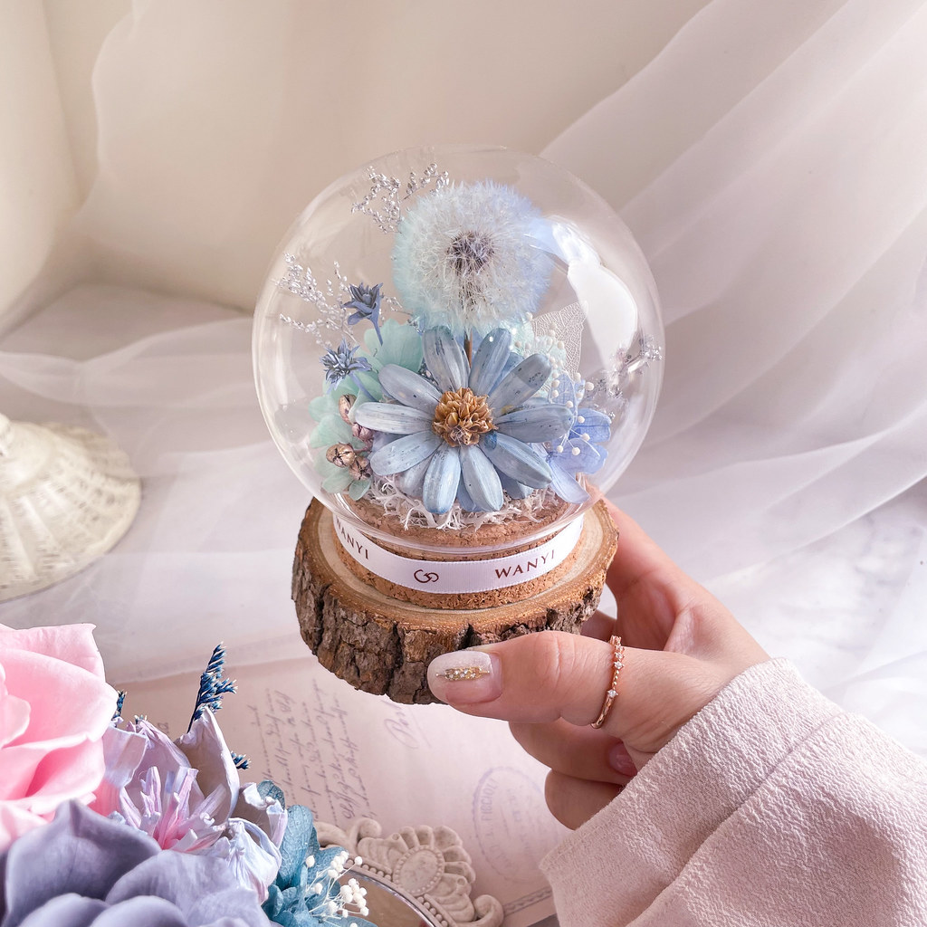 純白蒲公英魔法球(多色) 乾燥花 永生花 客製化禮物 聖誕禮盒 - 乾燥花/永生花 - 植物.花 白色