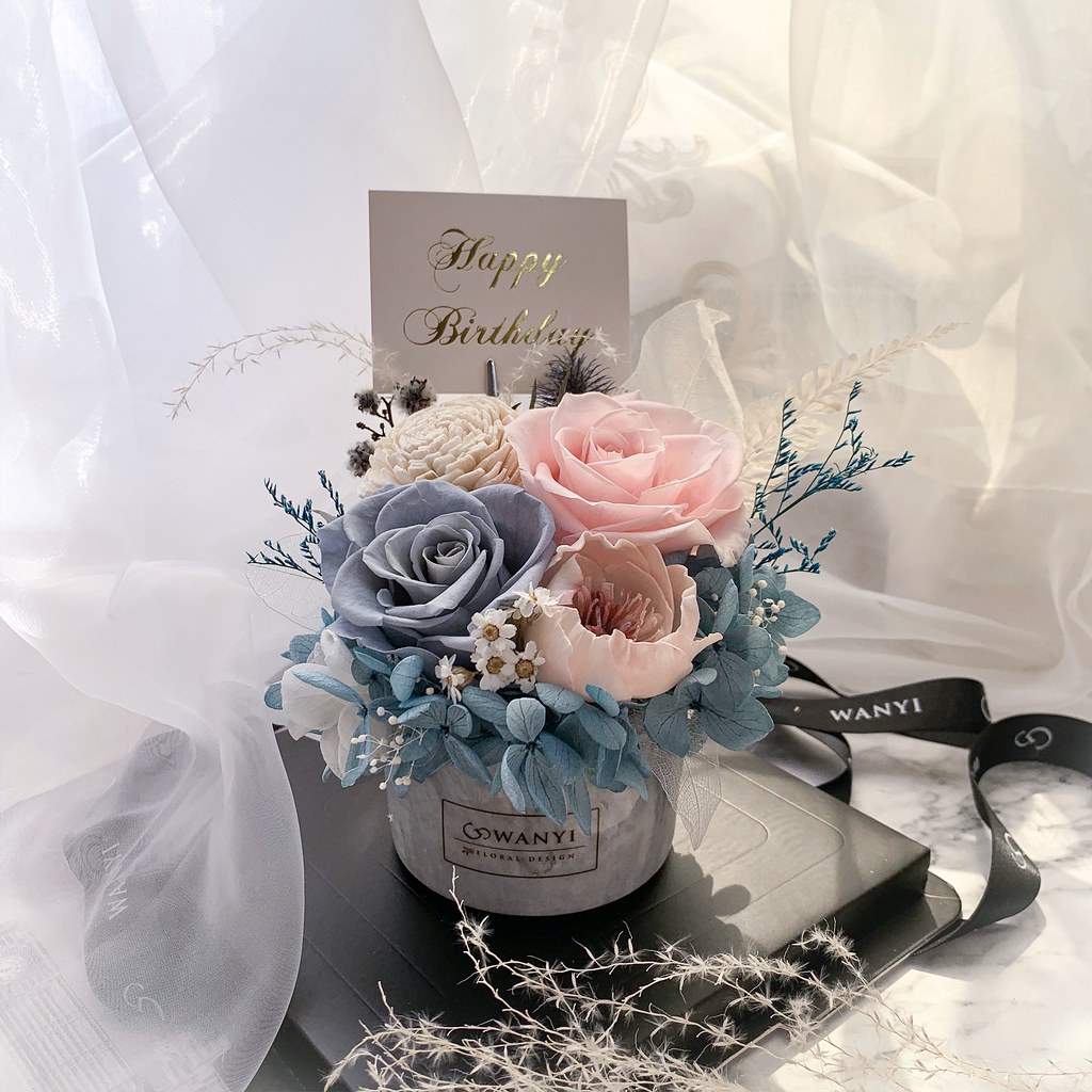 玫瑰仙子盆花  入厝盆花 乾燥花 永生花 升遷盆花 開幕盆花 送禮 - 盆栽/植栽 - 植物．花 紅色