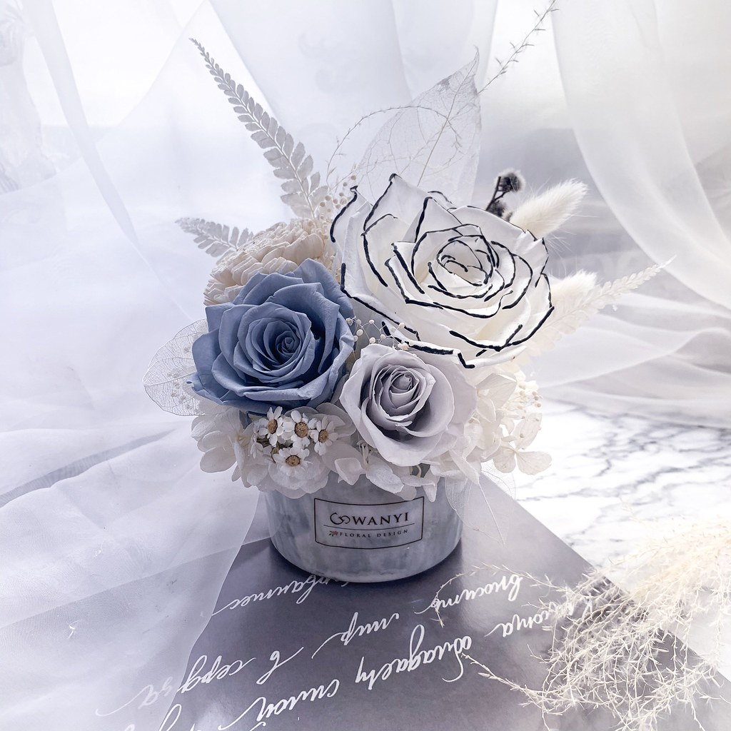 玫瑰仙子盆花  入厝盆花 乾燥花 永生花 升遷盆花 開幕盆花 送禮 - 盆栽/植栽 - 植物．花 紅色