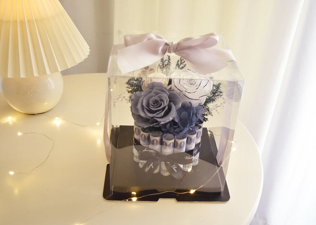 有錢花蛋糕禮盒 永生花 乾燥花 新年紅包 情人節 生日 母親節 - 乾燥花/永生花 - 植物．花 紅色